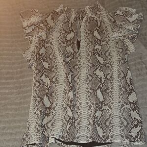 1. State Black and Gray Snake Print Blouse